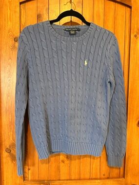 Ralph Lauren Periwinkle Cable Knit Crew Sweater